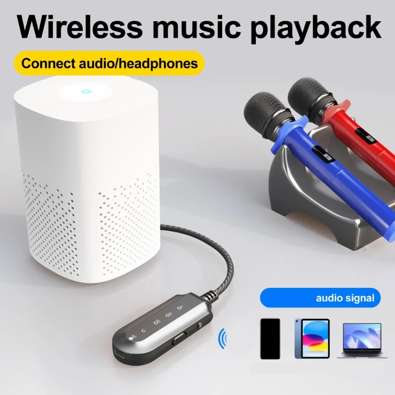 Wireless Music Player Auditory Adapter Vocal Partner Music Receiver For Karaoke, Singing Practice, Singing Live