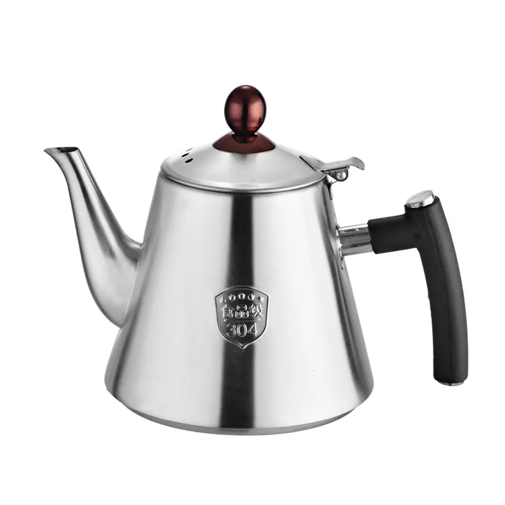 

Flat Base Teapot Set Stainless Steel 304 Rustproof Crack Resistant Boiling Kettle Easy Clean Wide Range Use Tea Kettle