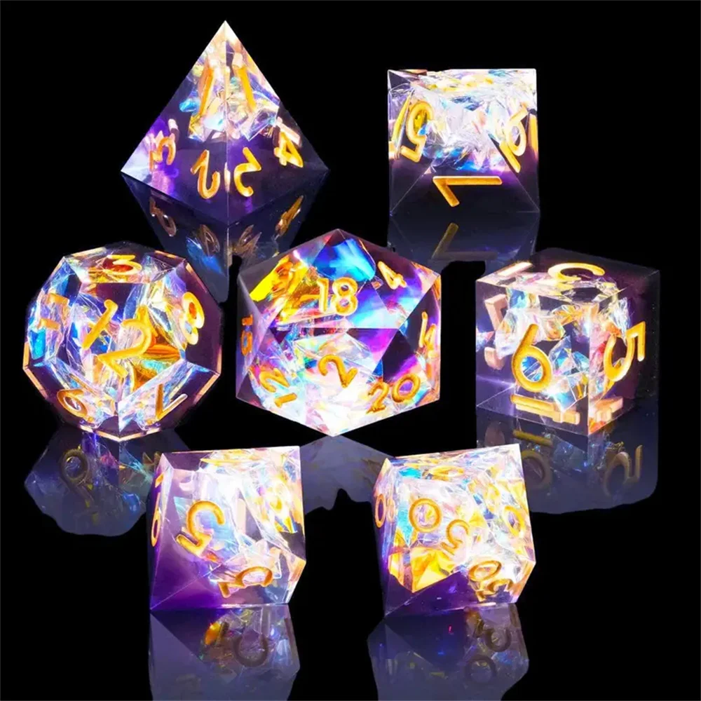 

Набор кубиков DND Набор многогранных кубиков из 7 предметов Набор кубиков D&D с острыми краями D и Dice Ролевая игра Настольная игра в шахматную доску