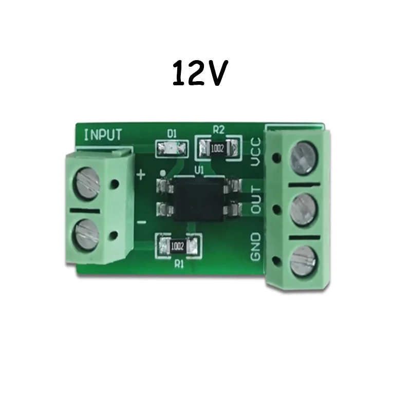 1pcs 1채널 광커플러 절연 모듈, 5.0mm 간격의 광절연기, DC 3-5V/12V/24V용 나사 단자 배선