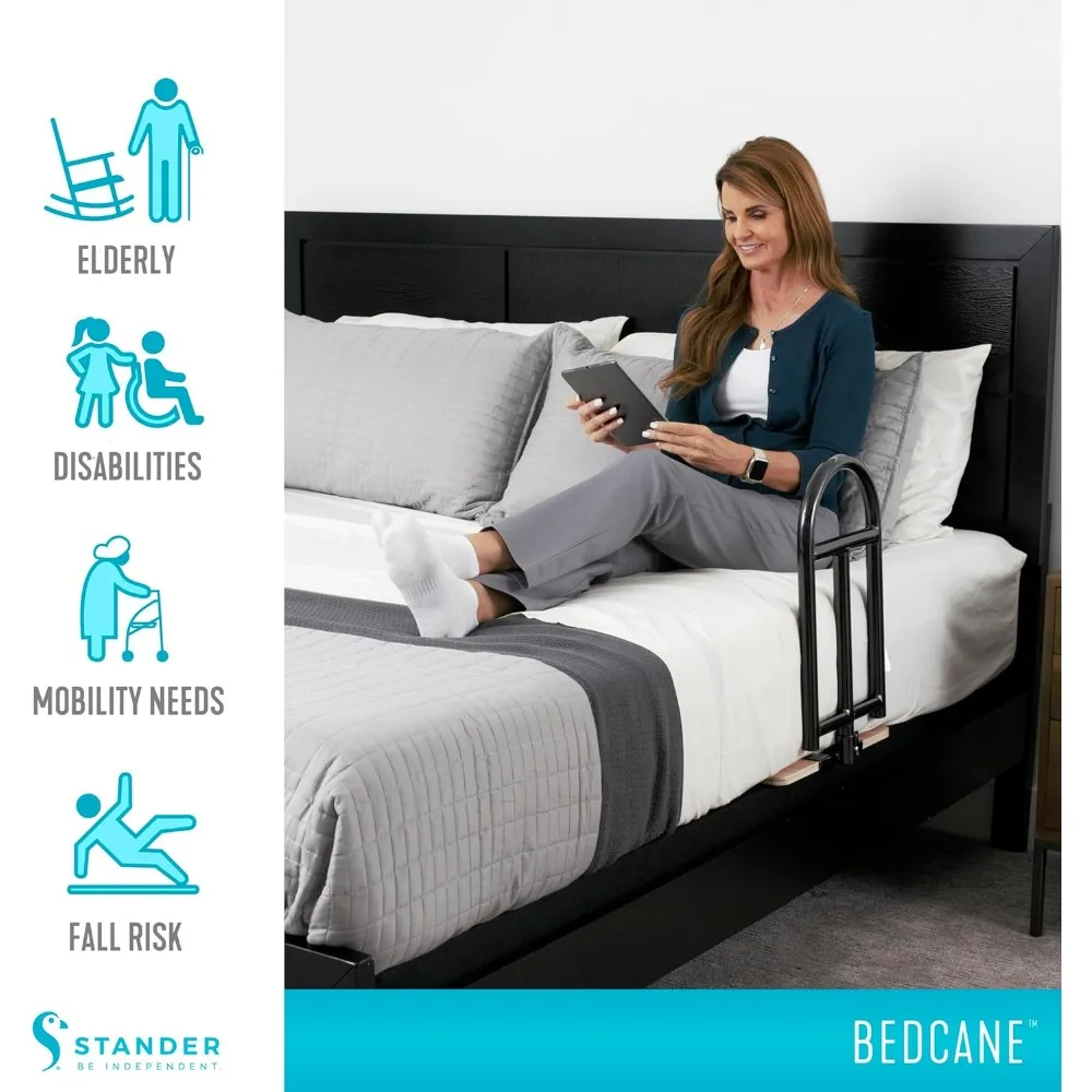 Adult Bed Rail and Support Handle, ASTM Safety Approved Bedside Assist with Storage Pouch for Elderly Mobility