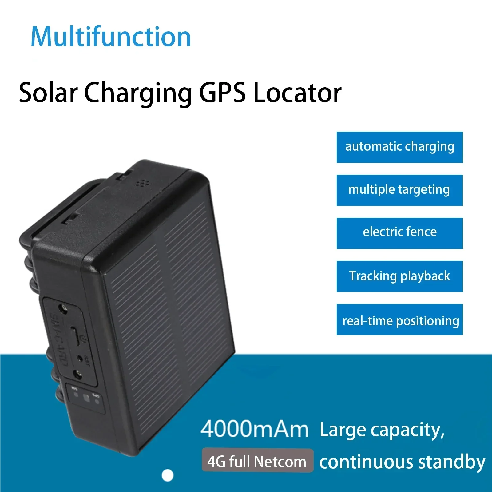 4G Solar GPS Sheep Positioning Artifact Mountain Grazing Special GPS Satellite Tracking Positioning Waterproof Anti-lost Device