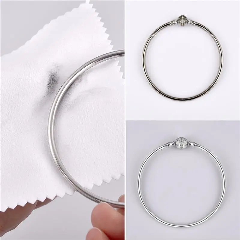 10Pcs/pack Multi Size Silver Polishing Cloth Jewelry Cleaning Anti Tarnish Reusable Soft Wiping Cloth Keep Jewelry Shining Tools