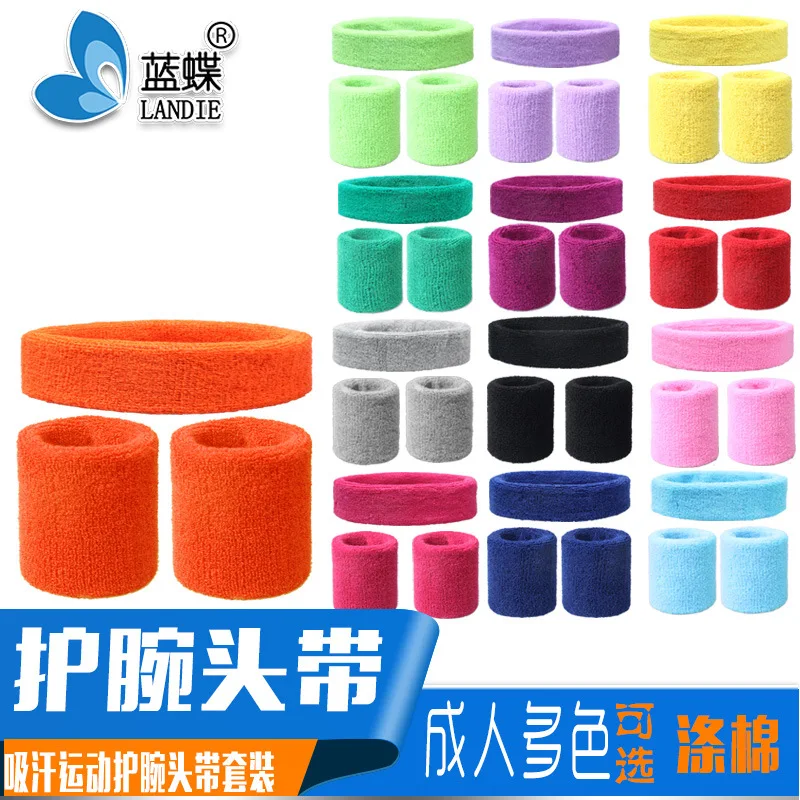 3Pcs Sport Fitness Tracker Wristband Sweat-Absorbing Headband Men's Running Suit Set of Quick-Dry Workout Gear for Gym