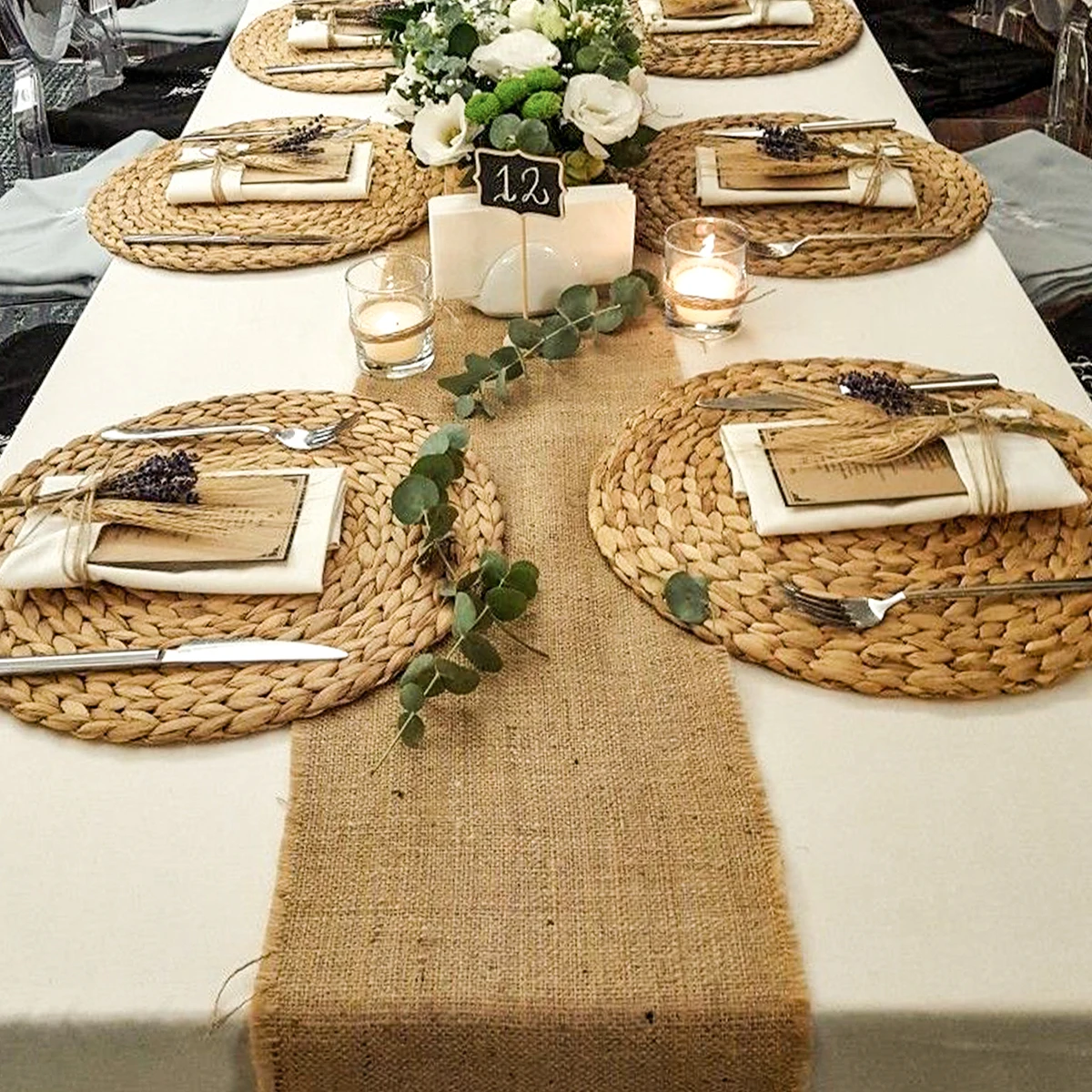 Burlap Hessian Table Runner Vi - đánh giá và giá Wedding Ceremony Supply