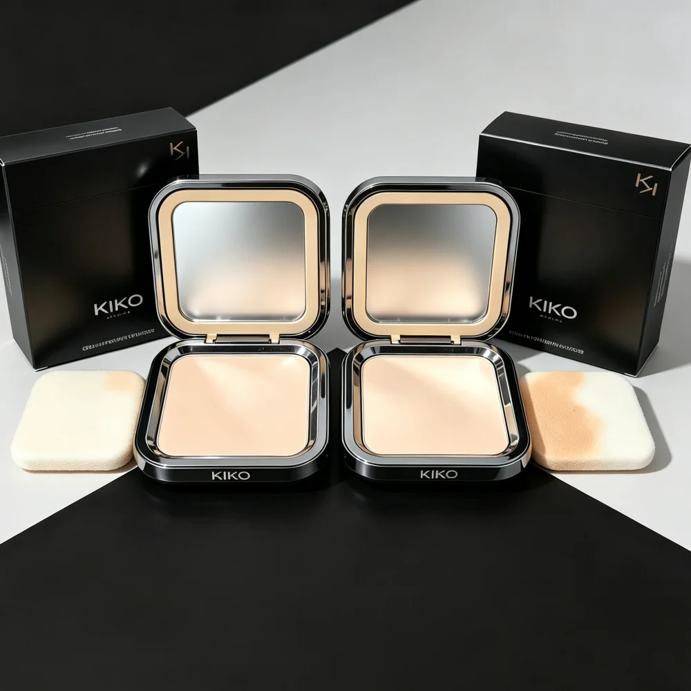 KIKO Sunscreen Powder Matte Oil‑Control Setting Powder with Mirror SPF Protection for Oily Combination Skin Shades N40 C15 C20