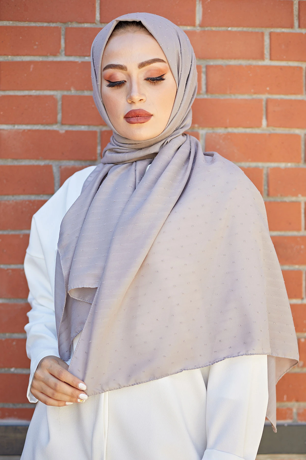 Pıtpıt Shawl-Beige Winter Autumn 2021 Muslim Women Hijab headscarf Islamic Turkey