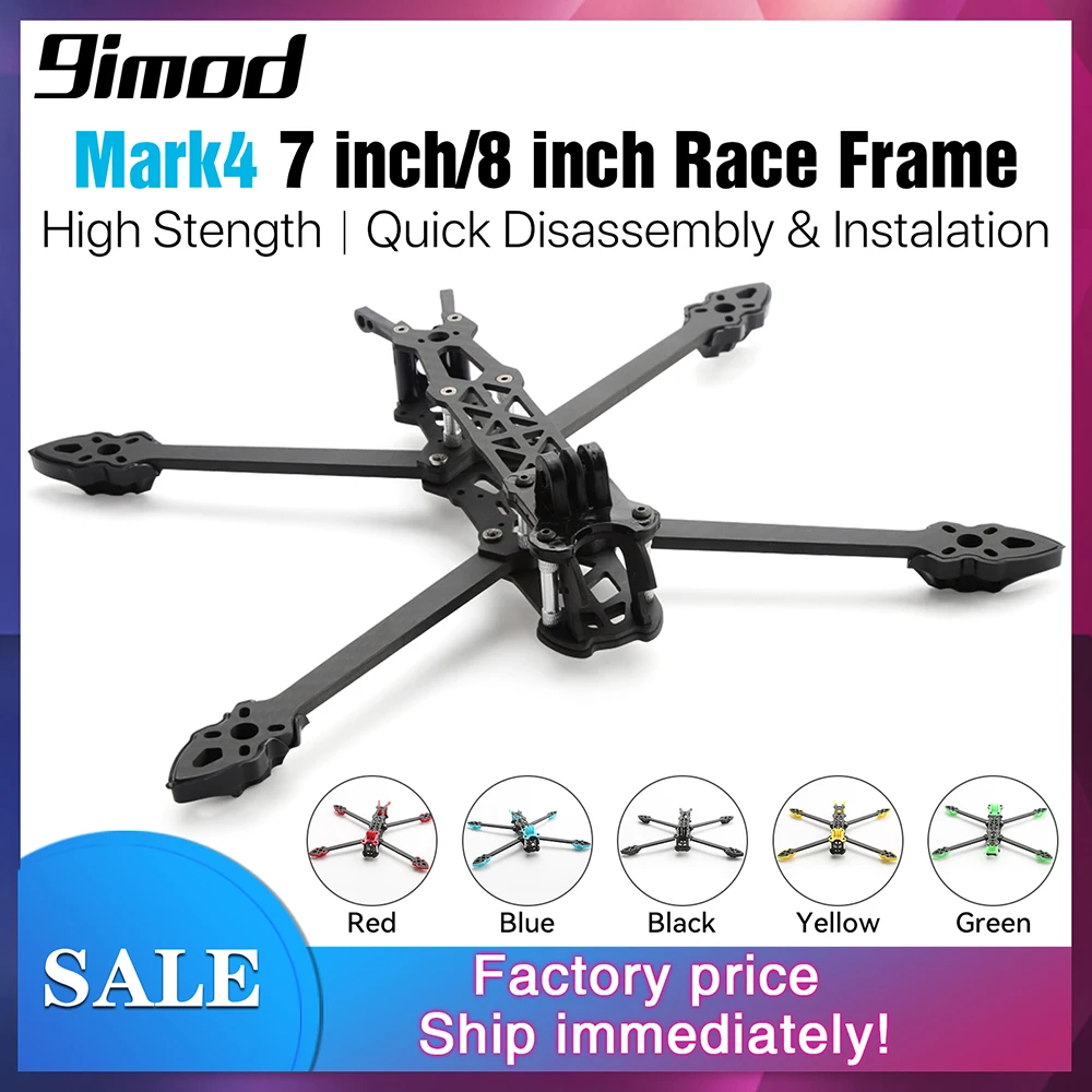 Mark4 7 inch/8 inch FPV Racing Drone Frame 295mm 375mm Carbon Fiber RC Frame Kit with 5mm Arm Print Parts for DIY FPV