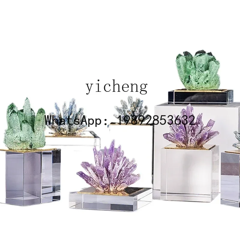 Light Luxury Wine Cabinet Decoration Living Room Entrance TV Cabinet Bookcase Decorations Lucky Amethyst