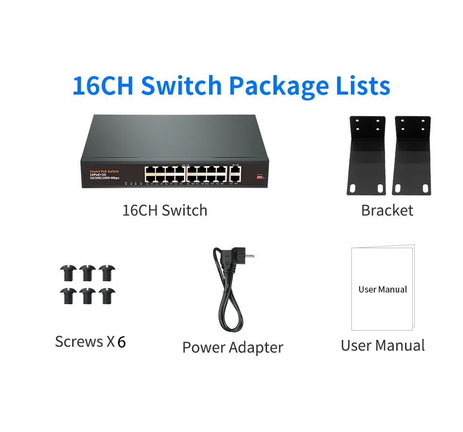 Für IP 48V 16-Port POE Switch Wireless Network AP/Wifi Router 10/100/1000M