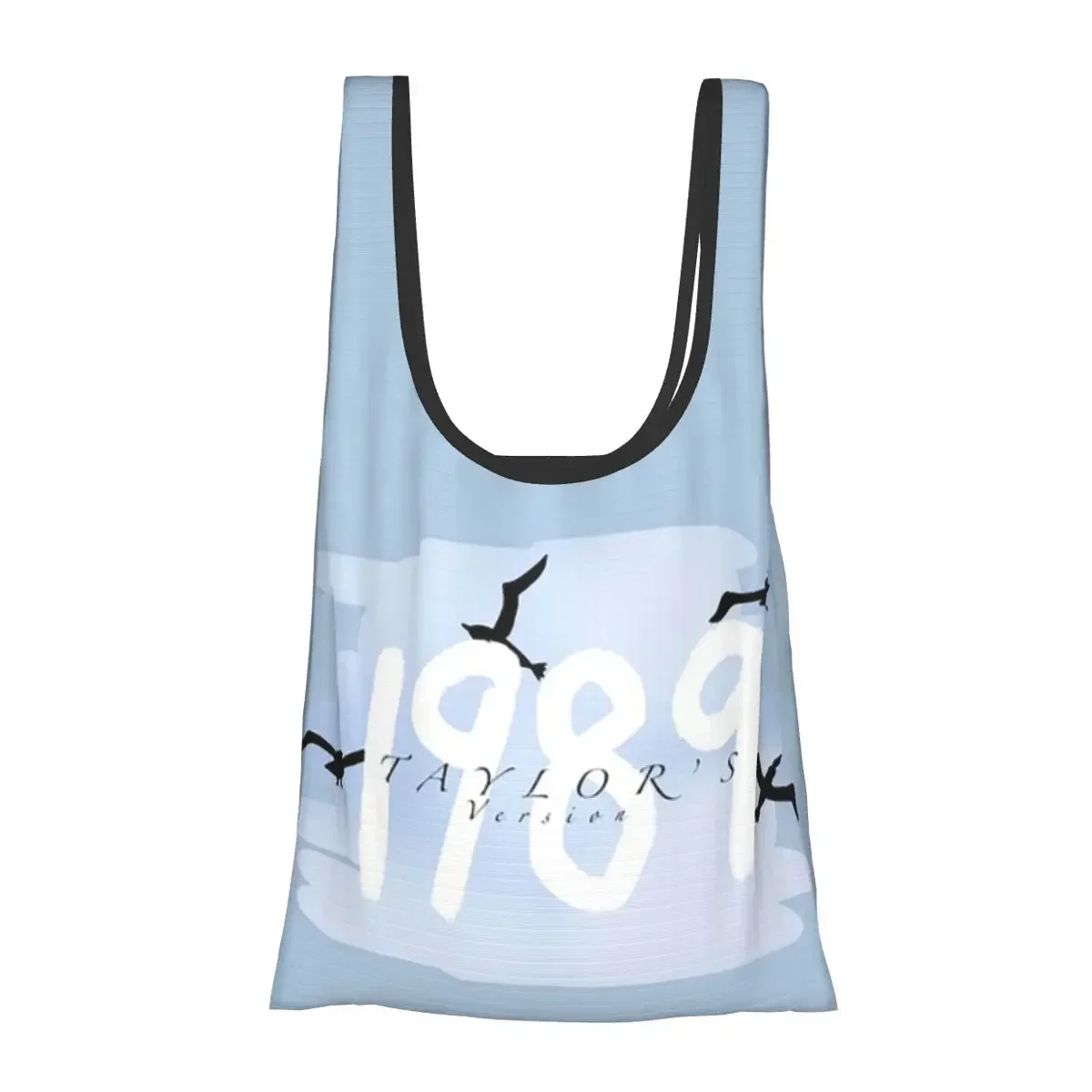 1989 Taylor's Version Portable Tote Shopping Bags Foldable Shopper Bag Groceries Handbag Shoulder Bag