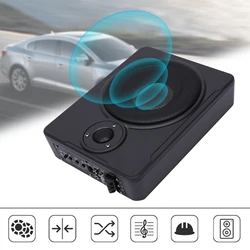 8 Inch 600W Ultra Thin Car Subwoofer Active Under Seat Car Active Subwoofer Bass + Slim Metal Cover 12V