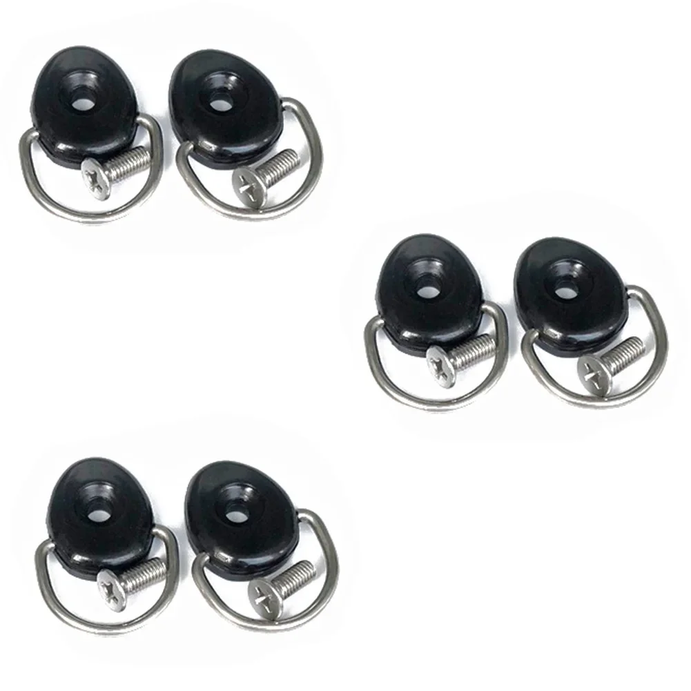 Set Of 6 For Kayak Paddle D Rings Tie Down Loops With Stainless Steel Shackles For Boat Canoe Fishing Rigging Buckle Fittings