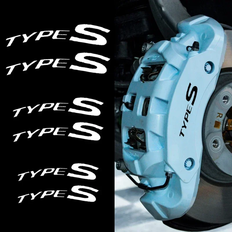 6pcs Modified Car Wheel Brake Caliper Sticker for Honda Type S Emblem Civic Accord Integra RSX TLX Tire Vinyl Decals Decoration
