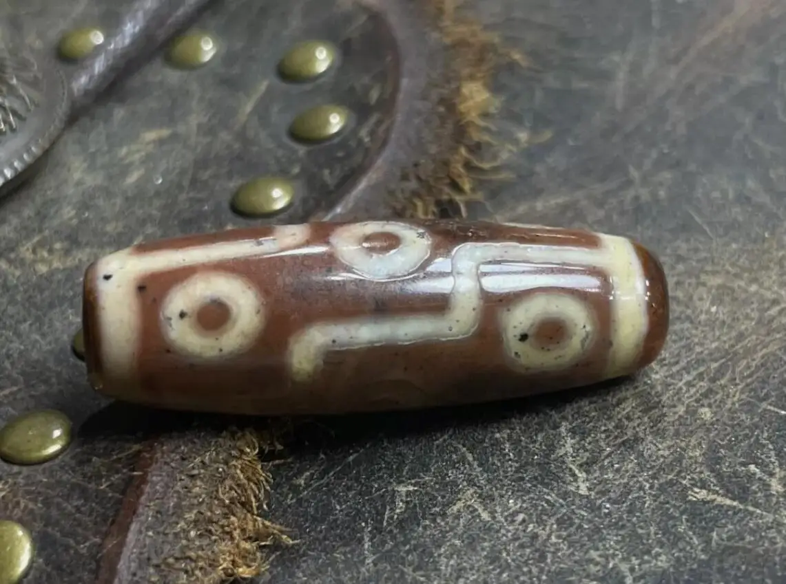 Tibetan Nepalese Himalayan Ancient agate Old Dzi Talisman 9 eye Beads Amulet