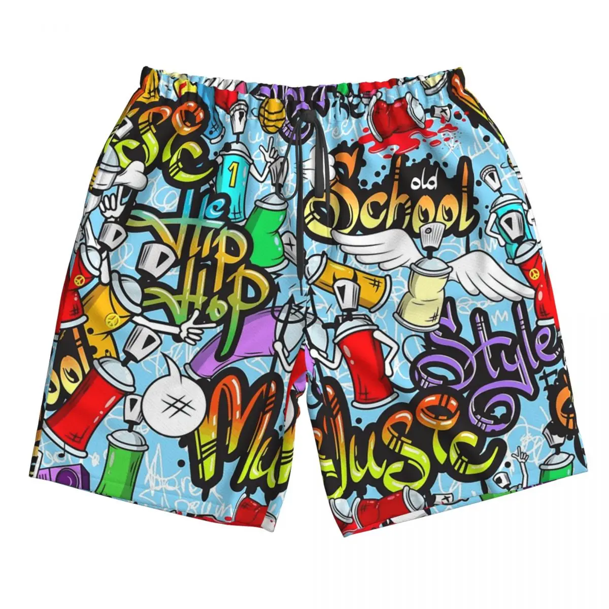 

Hip Hop Music Graffiti Trunks Beach Board Shorts Casual Quick Dry Swim Summer Men Pants