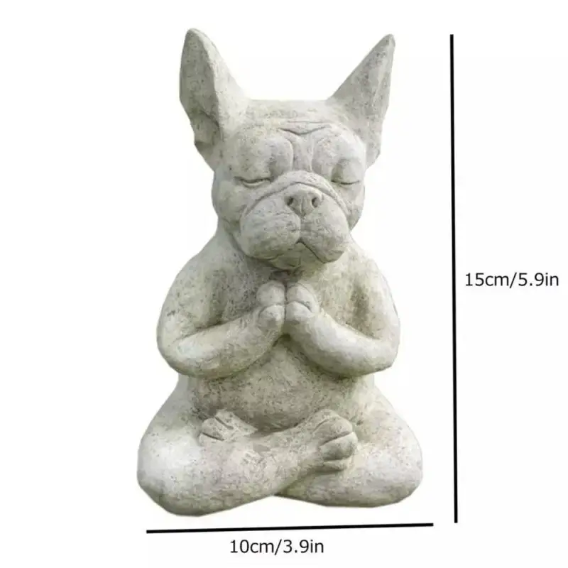 Resina Bulldog Escultura, Yoga Pose, Resistente Estátua Do Cão, Impermeável, Meditação, Decoração Do Jardim