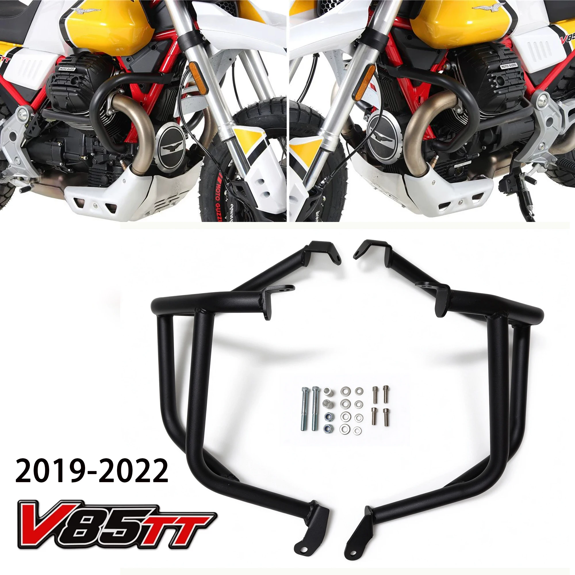 For Moto Guzzi V85 V85TT 2019 2020-2022 Motorcycle Bumper Frame Crash Bar Engine Guard Side Tank Protector Modified Accessories