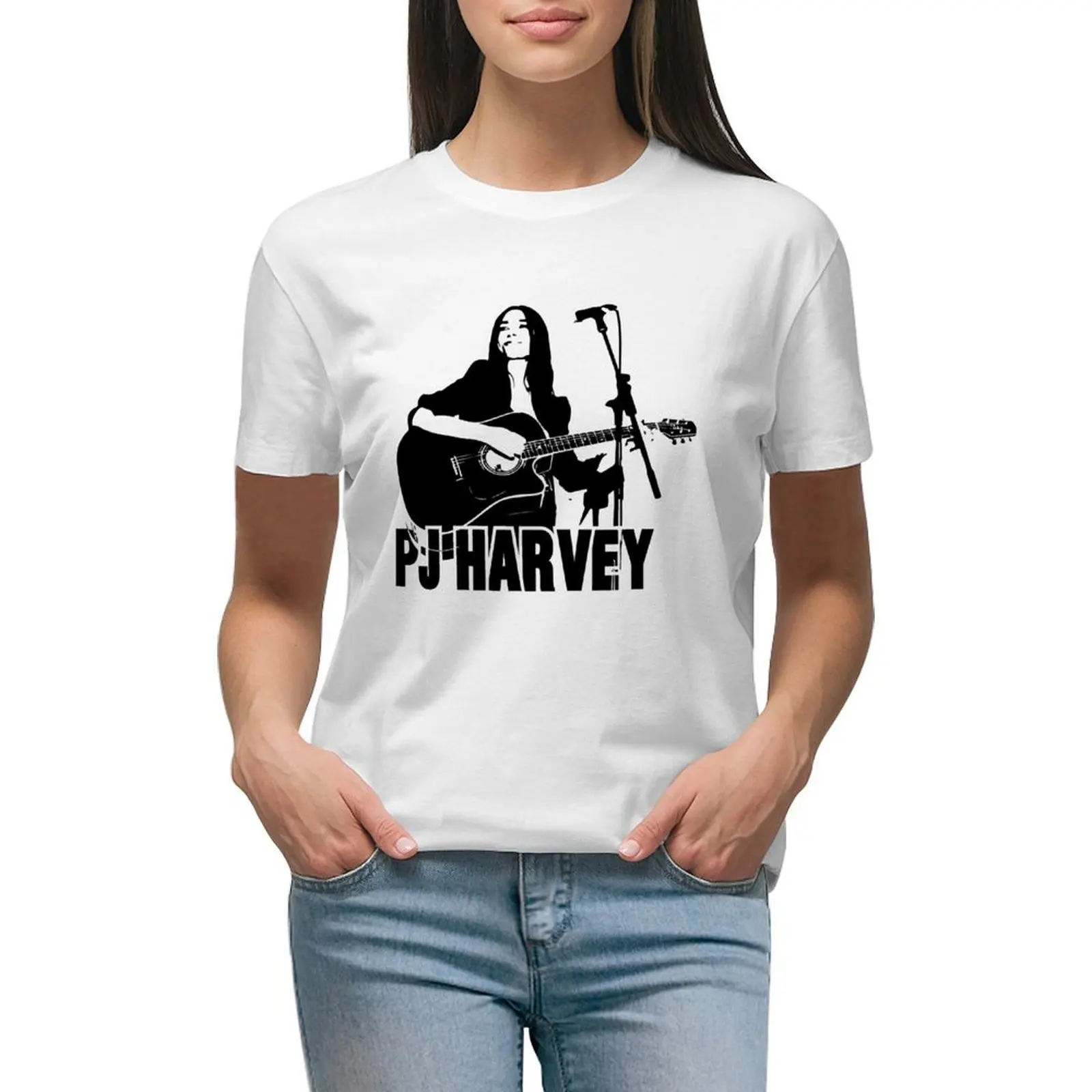 

PJ Harvey Polly Jean Harvey Signature Retro Vintage T-shirt kawaii clothes plus size tops female funny t shirts for Women