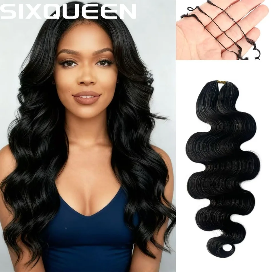 

Натуральные волосы Body Wave Natural Color Pre Looped Crochet, без узлов, предварительно разделенные, для плетения крючком, для женщин, 1 шт./60 г, 30 дюймов