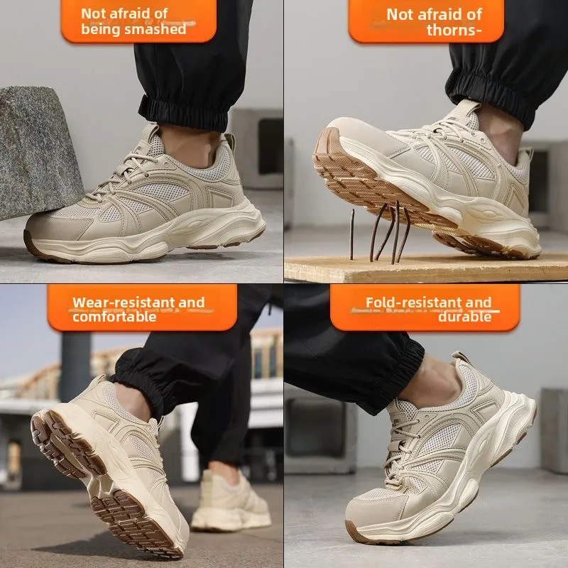 High Quality Safety Shoes Men Shoes Breathable Anti Smashing Puncture Comfortable Men's Safety Tennis Steel Toe Cap Puncture