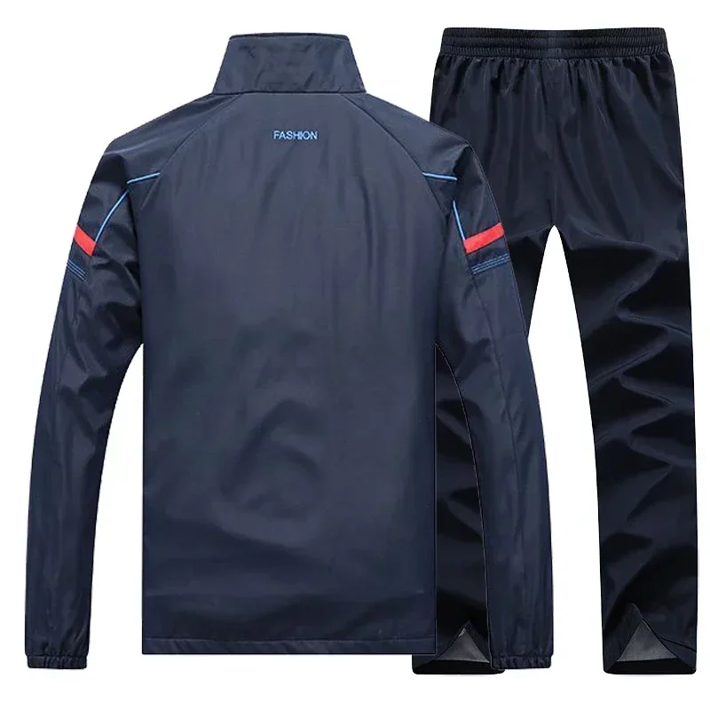 Abbigliamento sportivo da uomo primavera autunno Set da 2 pezzi Allenamento all'aperto Tuta sportiva Giacca + Pantalone Tuta da jogging Palestra Tuta da basket