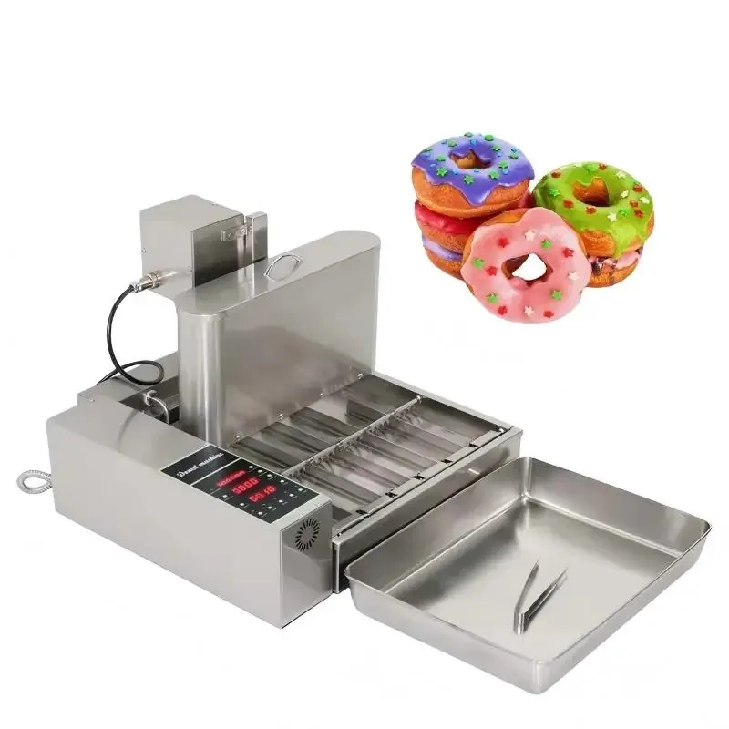 New Donut Automatic Forming Frying 2-In-1 Machine Fully Stainless Steel 6-Rows High Productivity Electric Heating 220V Bakery