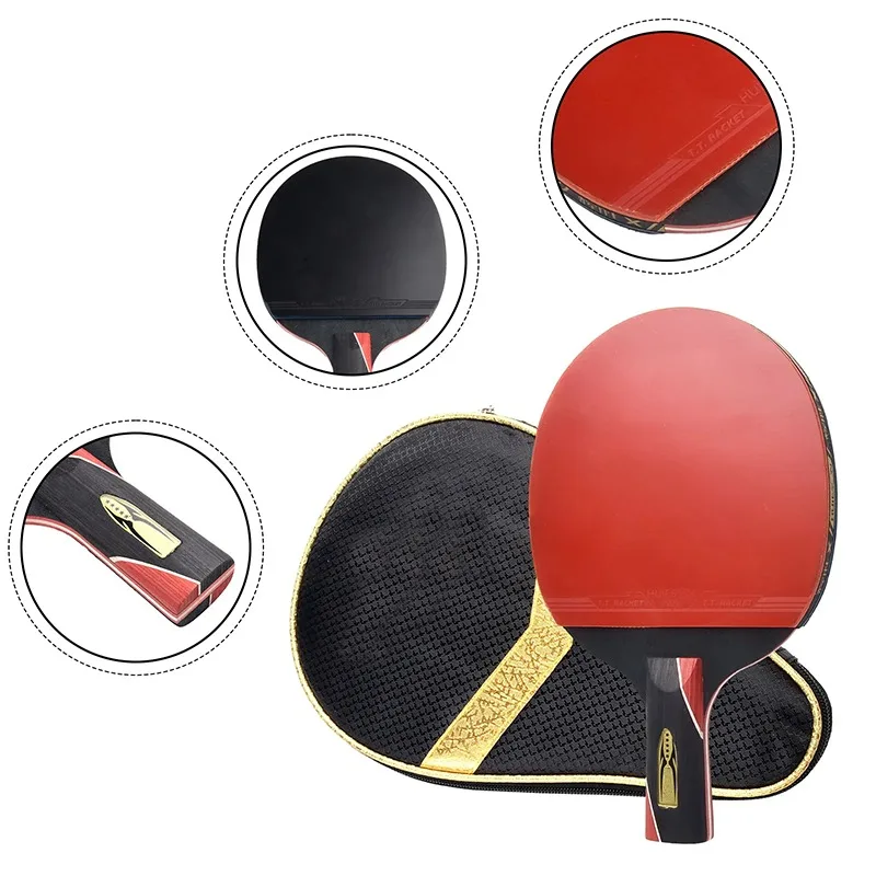 Raquetas de tenis de mesa profesionales individuales, paleta de Ping Pong, estuche rígido de entrenamiento, bate de raqueta de tenis de mesa de