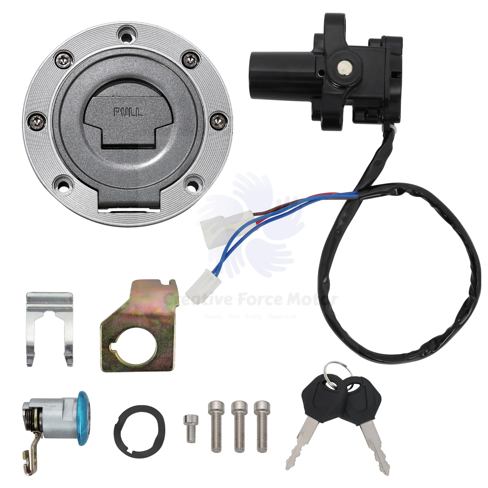 Motorcycles Ignition Switch Gas Cap Fuel Cover Seat Lock Key Set For Yamaha YZF R1 1992-2015 R6 2003-2016 FJR1300 2001-2010 FZ6