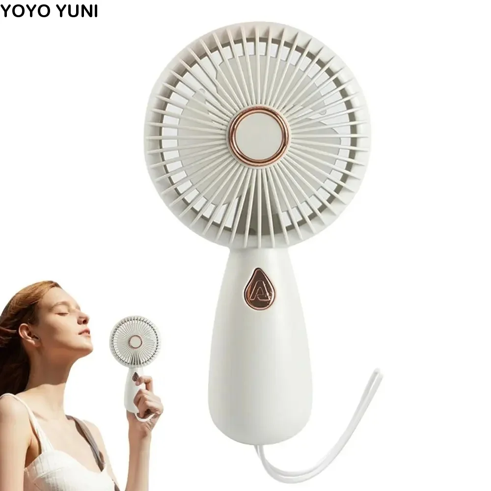 Handheld Mini Handheld Fan Portable Low Noise Cooling Fan with Colorful Light Creative Small Electric Fan for Office Student