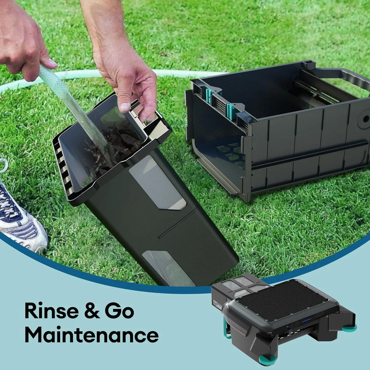 Solar-powered automatic swimming pool cleaning robot, efficient 24-hour uninterrupted cleaning, dual charging mode,