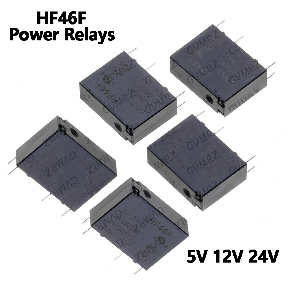 1PCS/LOT 4P HF46F-024-HS1 5-HS1 5V 12V 24V DC 30VDC Power Relays HF46F-005-HS1 HF46F-012-HS1  12-HS1 24-HS1 5A 250VAC 4PIN
