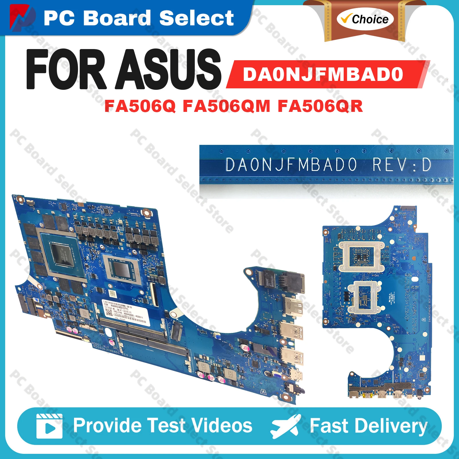 DA0NJFMBAD0 Laptop Motherboard For ASUS TUF Gaming FA506Q FA506QM FA506QR Mainboard CPU R9-5900H R7-5800H R5-5600H 100% Tests OK