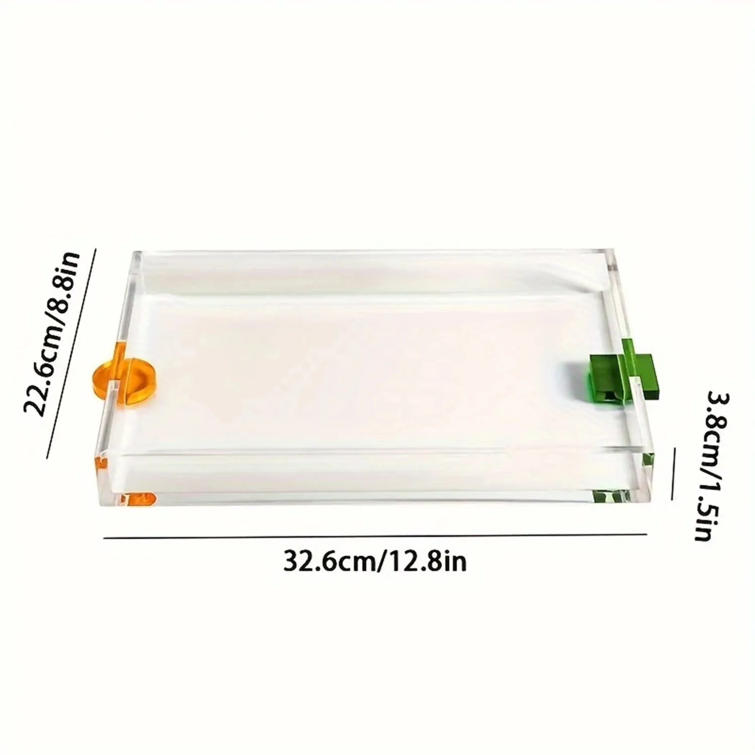 1-piece acrylic tray, living room transparent tray, cake tray, water cup and tea cup tray, entrance key storage decorative tray