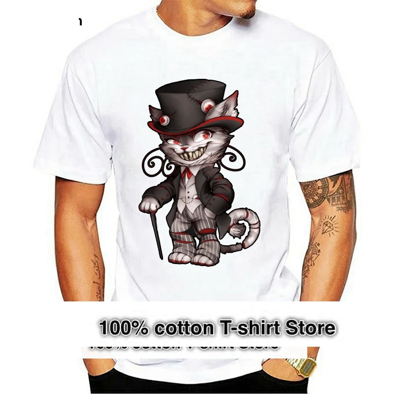 

Creepy Cat T Shirt 3D Printed Men Tees Crewneck Top Clothes Summer/Autumn Tops Shirts Short Sleeve Mens Cotton Europe T-Shirt