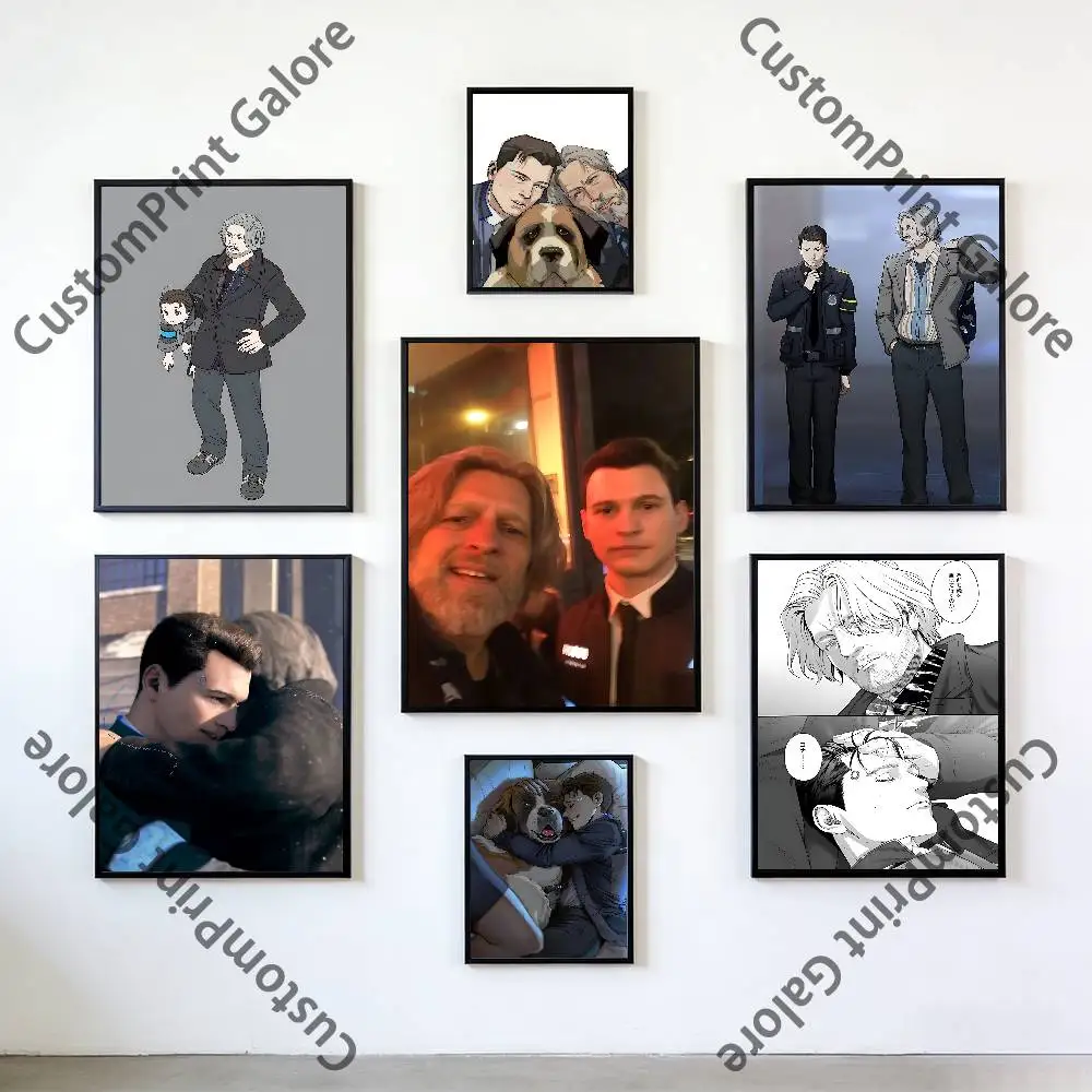 Hankcon Hank Connor D-Detroit Vintage Retro Poster Sticker Classic Art Painting for Home Bedroom Cafe Office Wall Decor