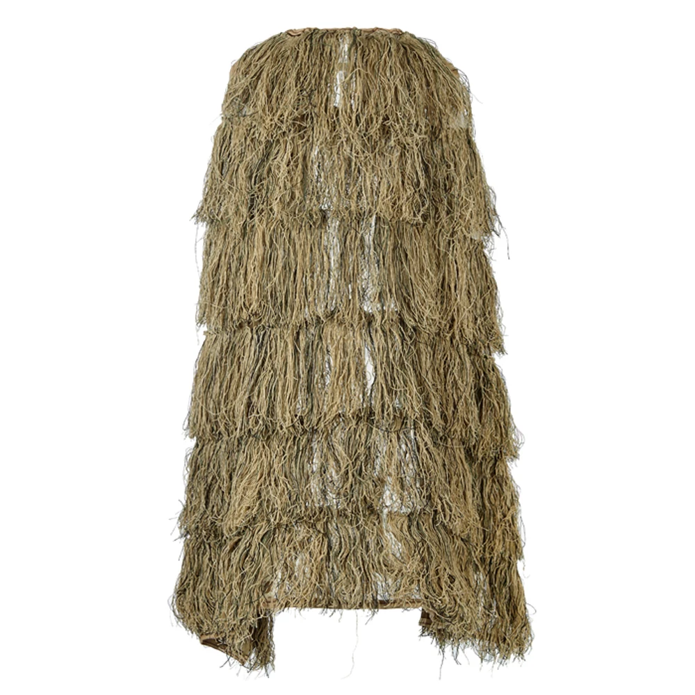 Leichtes Ghillie Poncho taktisches Scharfschützen Ghillie Top für Airsoft Paintball Ghillie Poncho Anzug Wald – Detail 11