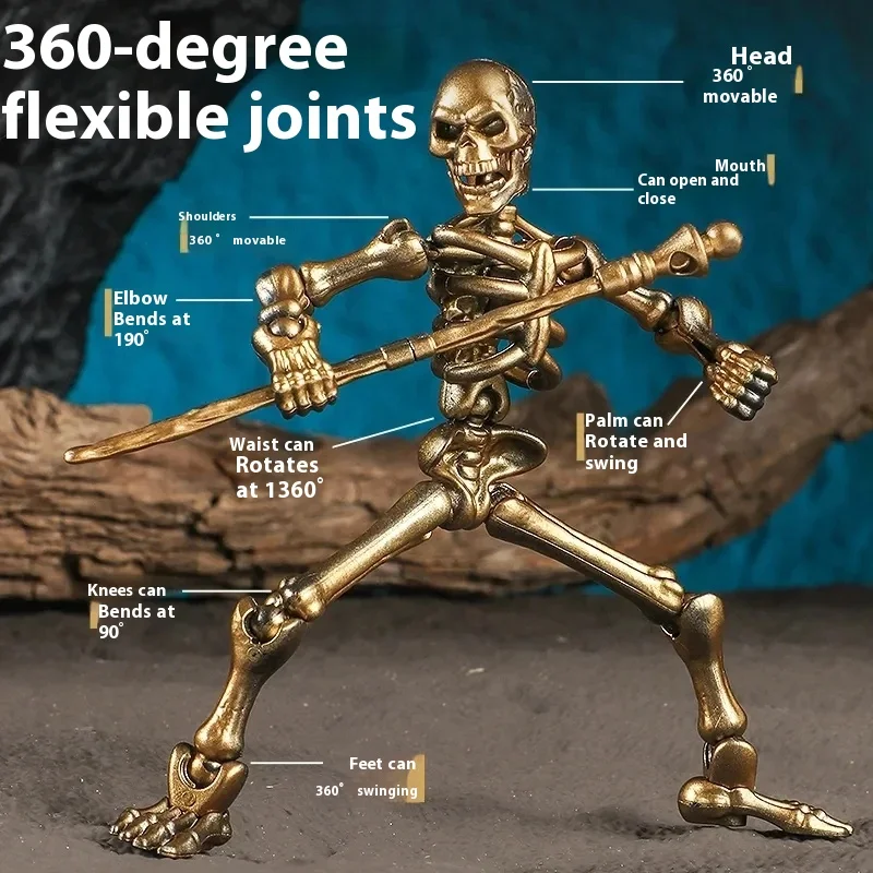 Point de squelette anatomique 3D articulé, modèle d'assemblage à monter soi-même, décor scientifique médical, jouet de construction d'horreur gothique à collectionner