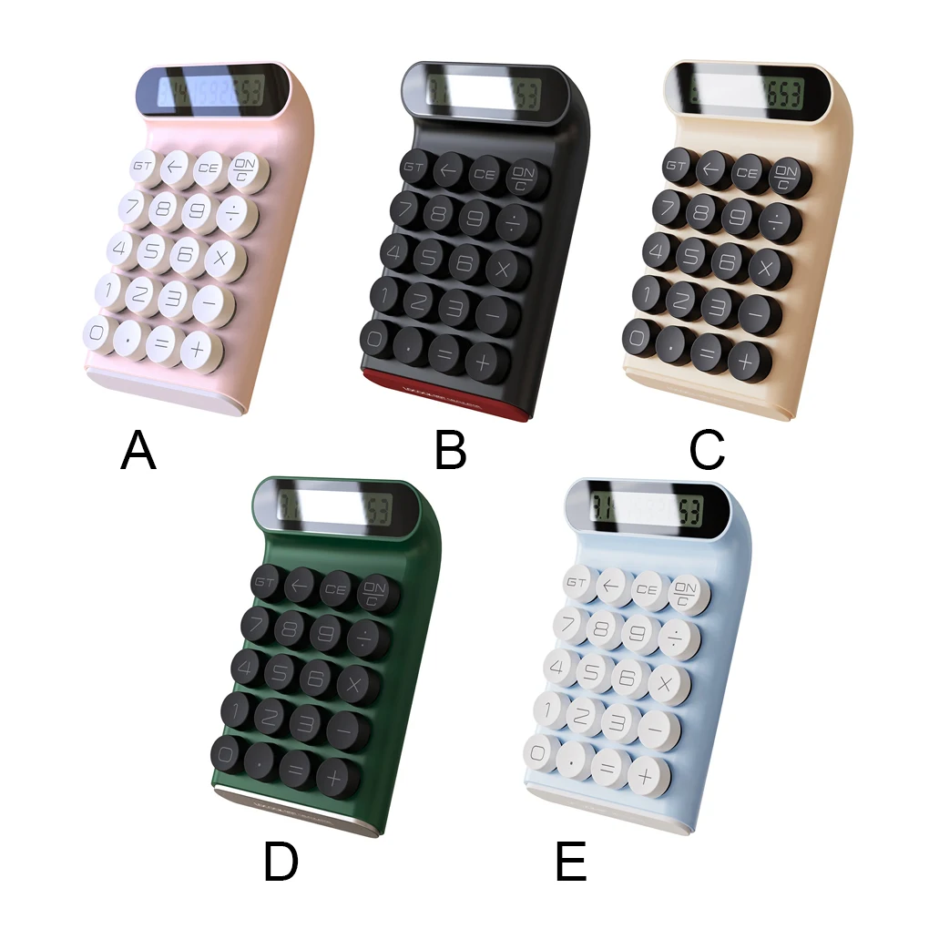 Simple Calculator Student Stationery Calculating Device Vintage Retro Style Compact Size Mechanic Keys Sweet Gift Green