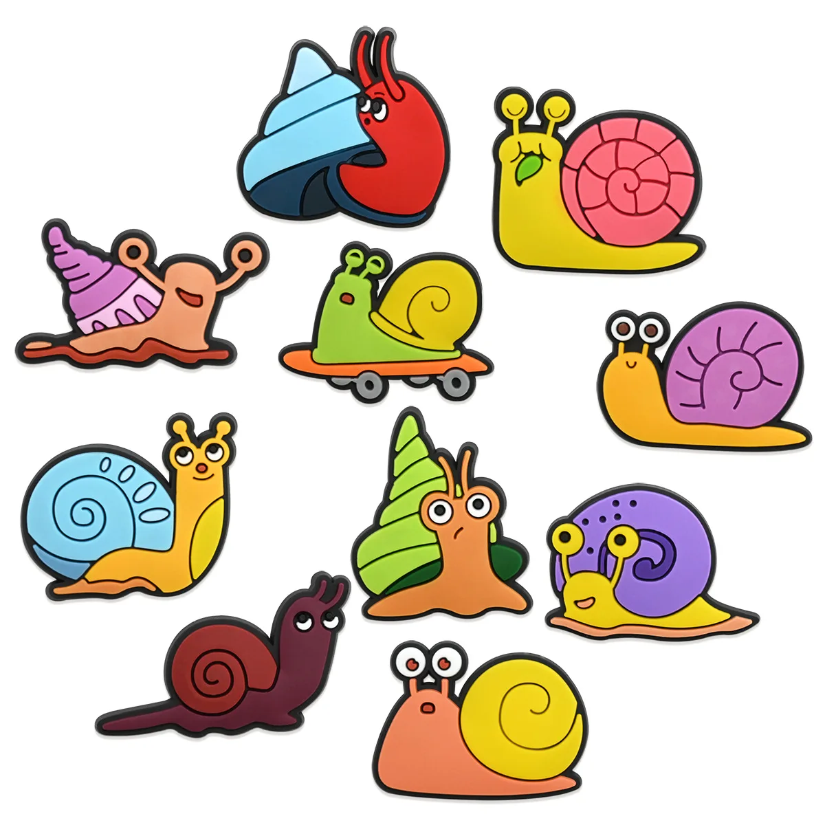 Cute cartoon snail series shoe flower hole shoe accessories DIY removable soft rubber shoe buckle garden shoe decorative buckle