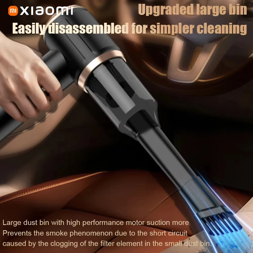 مكنسة كهربائية للسيارة Xiaomi 5 في 1 مكنسة كهربائية محمولة صغيرة لاسلكية 45000pa ماكينة شفط قوية للسيارة للمكتب المنزلي