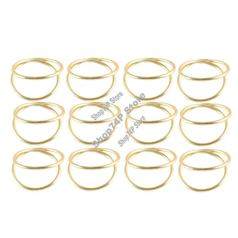 

ABJY-12 Pack Simple Design Napkin Rings Gold For Wedding Thanksgiving Christmas Party Dinner Table Durable High Guality
