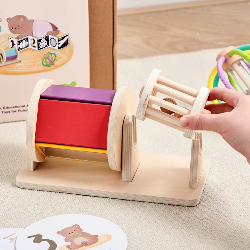 Montessori Educational Toy Set For Baby 0-12 Months Sensory Toy Finger Fine Movement Game Crib Color Cotton Soft Book Baby Gift