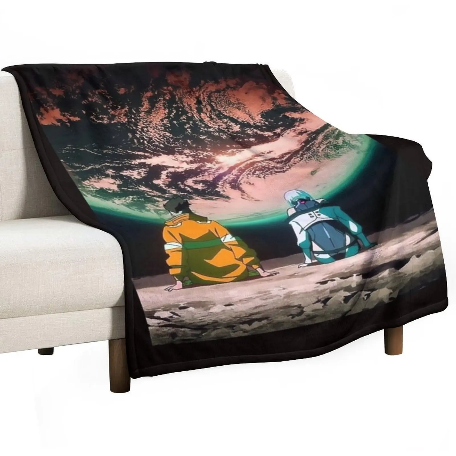 Cyberpunk Edgerunners David and Lucy full moon Throw Blanket For Baby Furry Heavy Custom Blankets