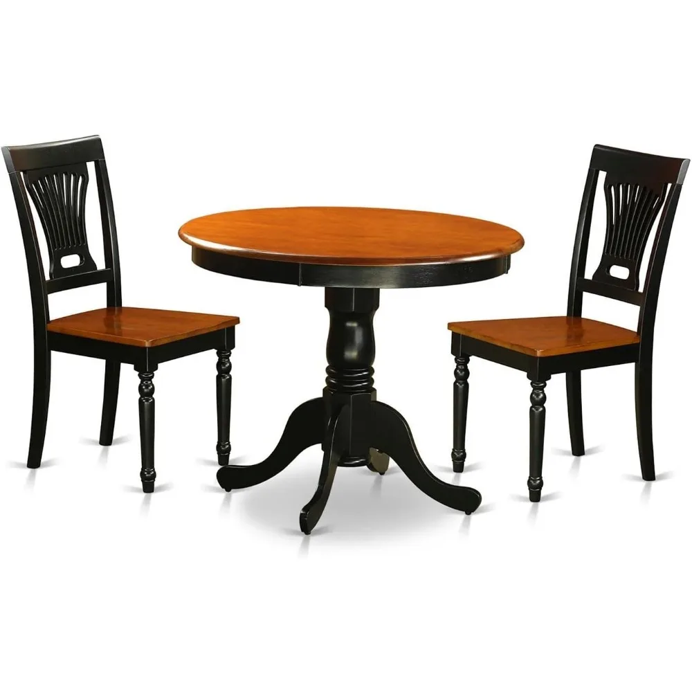 

Dining Room Furniture Set Contains A Round Kitchen Table With Pedestal And 2 Dining Chairs