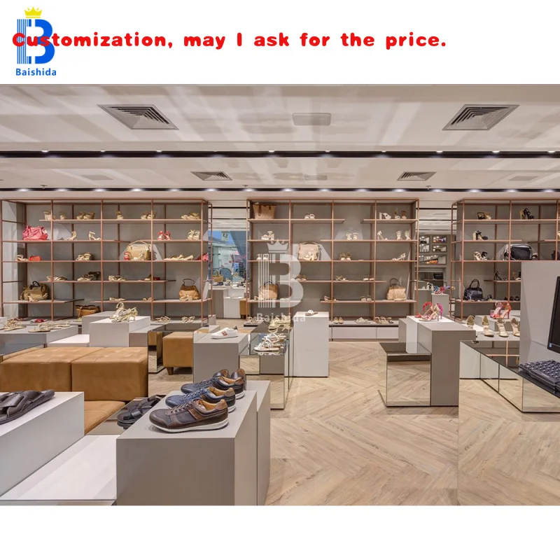 

custom.High Quality Shoe Store Wood Grain Display Rack Retail Store Display Cabinet Manufacturers