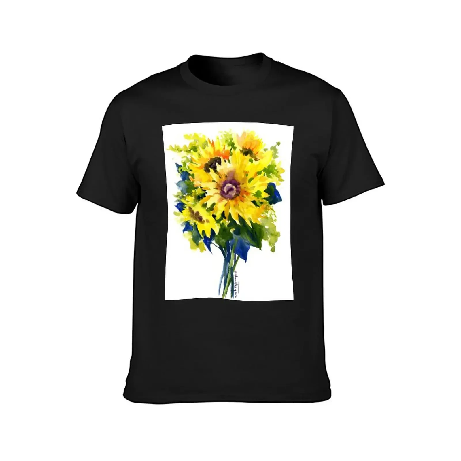 Sunflowers Bouquet T-Shirt anime clothes boys whites Blouse heavyweight t shirts for men