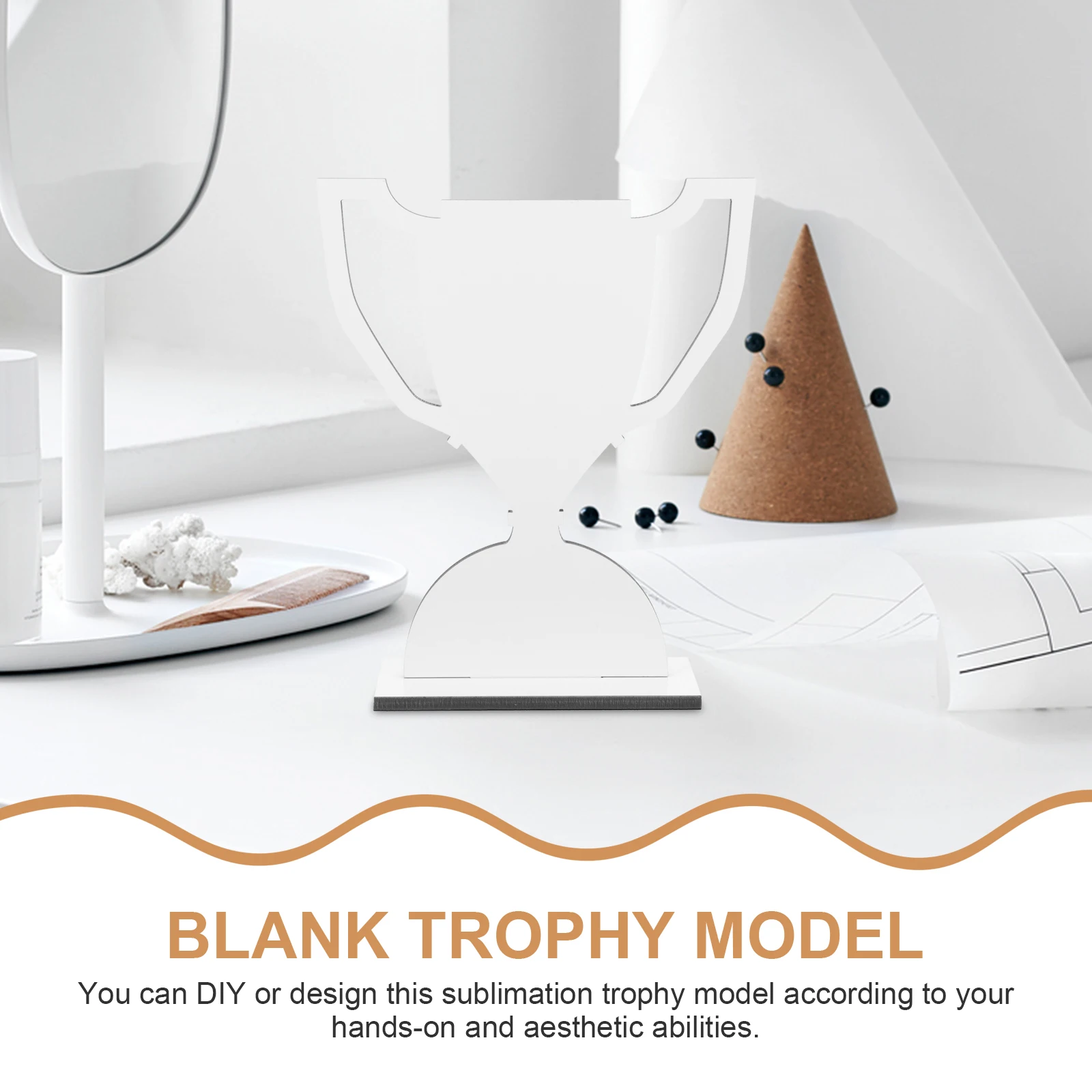 

Creative Diy Sports Trophy Sublimation Blank Heat Transfer Trophy Decoration Table Centerpiece Party Room Decor