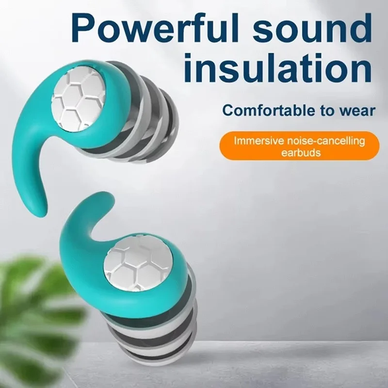 1Pair Noise Canceling Ear Plugs Soft Silicone Comfort Waterproof Ear Plugs Ear Protection Reusable For Swimming Sleeping Earplug