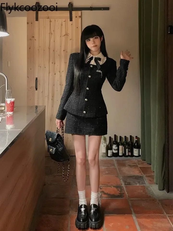 

Spring Temperament French Elegant Coat and Dresses Sub-suit Female Conjunto Femenino Vestidos De Dos Piezas Mujer Elegantes